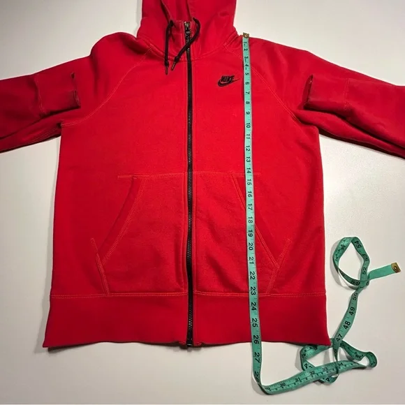 Nike Men's Fleece Windrunner Jacket Hoodie Red Black Medium - Picture 7 of 7
